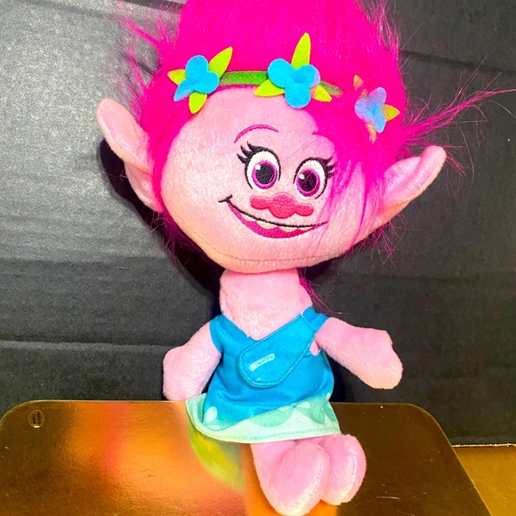 TROLLS DREAMWORKS POPPY TALKING TROLL 2015 PLUSH BY HASBRO WORKS!  14” - Picture 2 of 13